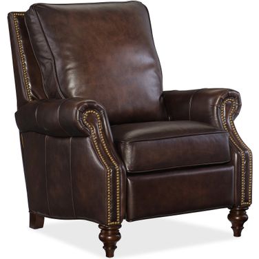 RC Conlon Dark Walnut Leather Recliner