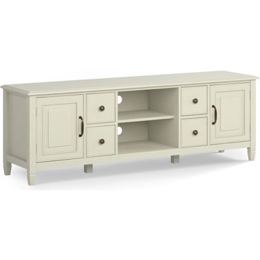 Connaught Solid Wood 72 Inch Wide TV Stand In Antique White