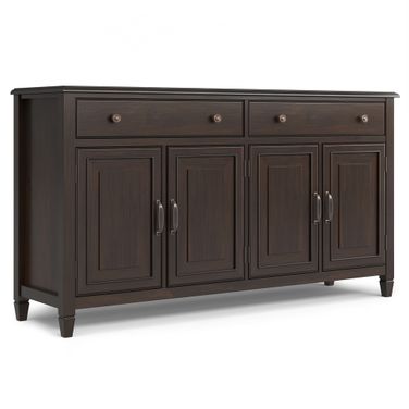 Connaught Solid Wood Large Sideboard Buffet Storage Cabinet In Dark Chestnut Brown