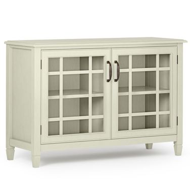 Connaught Solid Wood Low Storage Cabinet In Antique White