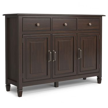 Connaught Solid Wood Wide Entryway Storage Cabinet In Chestnut Brown
