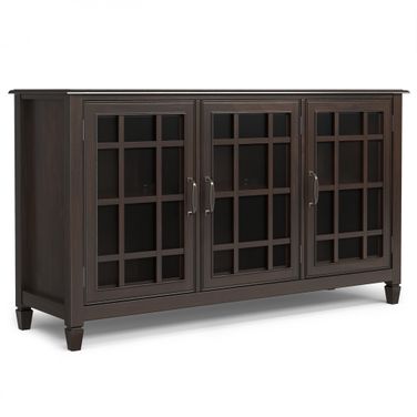 Connaught Solid Wood Wide Storage Cabinet Buffet In Chestnut Brown