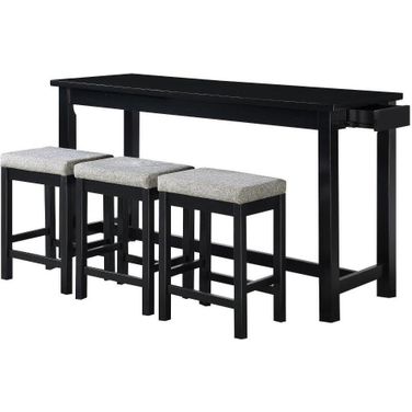 Connected Black 4 Piece Pack Counter Height Set