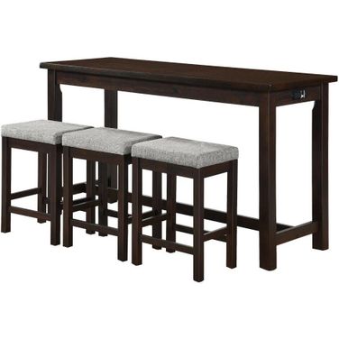 Connected Espresso 4 Piece Pack Counter Height Set