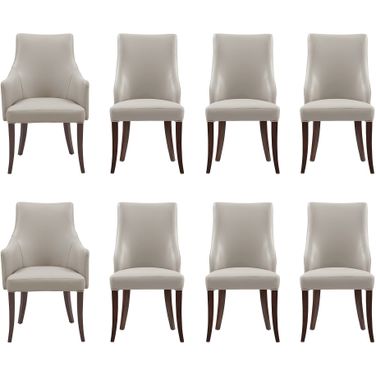Connie 8-Piece Dining Chair and Arm Chair In Light Grey