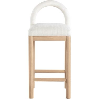 Conrad Linen Textured Fabric Counter Stool In Natural and Cream