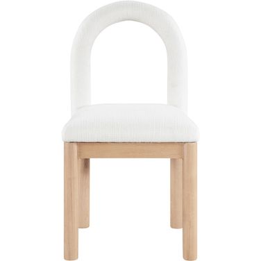 Conrad Linen Textured Fabric Dining Chair In Natural and Cream