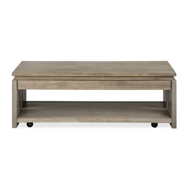 Conrad Rectangular Lift Top Storage Cocktail Table With Casters In Stone Harbor Grey