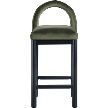 Conrad Velvet Counter Stool In Black and Green