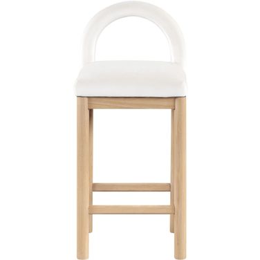 Conrad Velvet Counter Stool In Natural and Cream