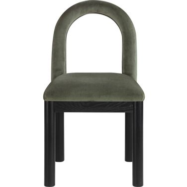 Conrad Velvet Dining Chair In Black and Green