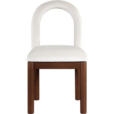 Conrad Velvet Dining Chair In Brown and Cream