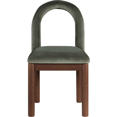Conrad Velvet Dining Chair In Brown and Green