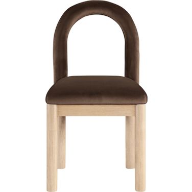 Conrad Velvet Dining Chair In Brown and Natural
