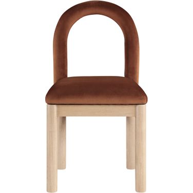 Conrad Velvet Dining Chair In Cognac and Natural