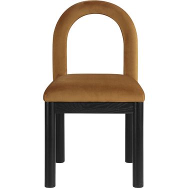 Conrad Velvet Dining Chair In Saddle and Black