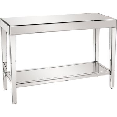 Console Table with a Bottom Shelf In Mirror