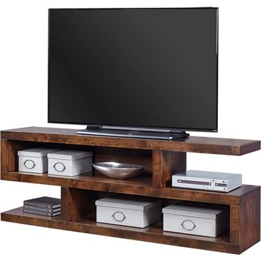 Contemporary Alder 74 Inch Open S Console In Medium Brown