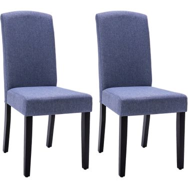 Contemporary Dining Chairs Set of 2 In Navy