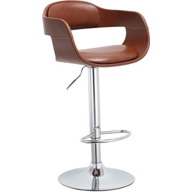 Contemporary Swivel Adjustable Barstool In Dark Grey