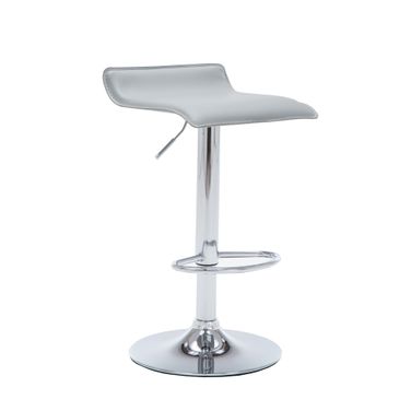 Contoured Adjustable Hydraulic Lift Bar Stool Set of 2 In Grey