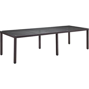 Convene Espresso 114 Inch Outdoor Patio Dining Table