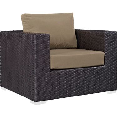 Convene Espresso Mocha Outdoor Patio Arm Chair