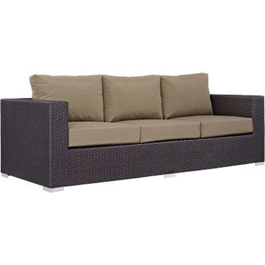 Convene Espresso Mocha Outdoor Patio Sofa