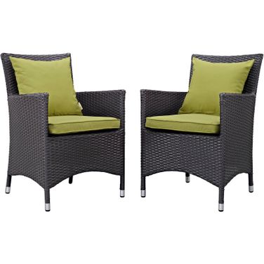 Convene Espresso Peridot 2 Piece Outdoor Patio Dining Set