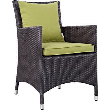 Convene Espresso Peridot Dining Outdoor Patio Arm Chair