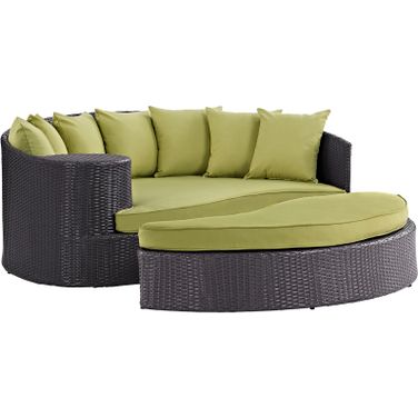 Convene Espresso Peridot Outdoor Patio Daybed