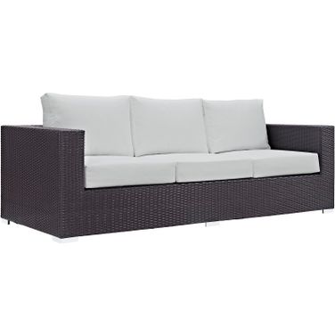 Convene Espresso White Outdoor Patio Sofa
