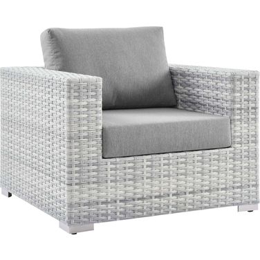 Convene Outdoor Patio Arm Chair In Light Gray/Gray