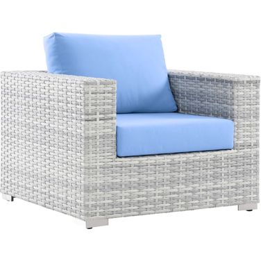 Convene Outdoor Patio Arm Chair In Light Blue