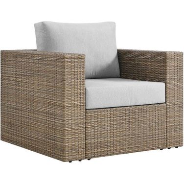 Convene Outdoor Patio Armchair In Cappuccino Gray