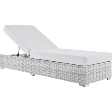 Convene Outdoor Patio Chaise In Light Gray/White