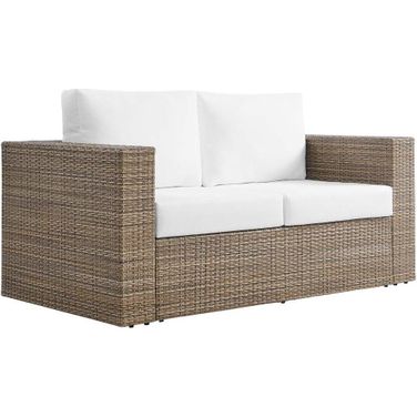 Convene Outdoor Patio Loveseat In Cappuccino White