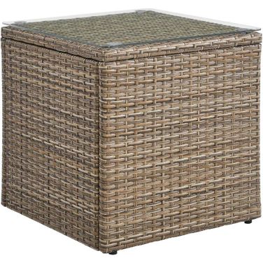 Convene Outdoor Patio Side Table In Brown