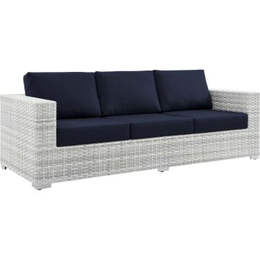 Convene Outdoor Patio Sofa In Light Gray Navy