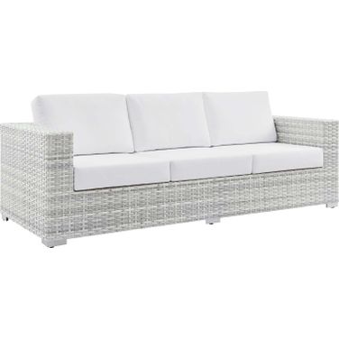 Convene Outdoor Patio Sofa In Light Gray White