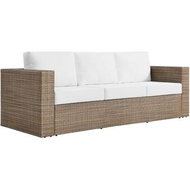 Convene Outdoor Patio Sofa In Cappuccino White