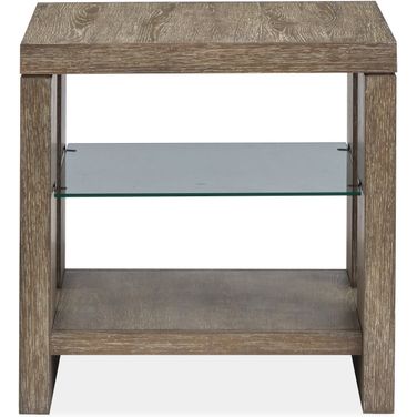Conway Rectangular End Table In Spiced Brown