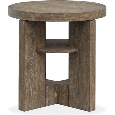 Conway Round End Table In Spiced Brown