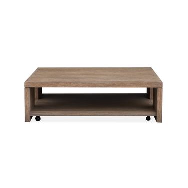 Conway Square Cocktail Table With Casters In Spiced Brown