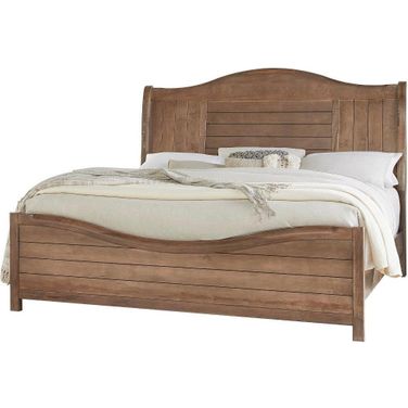 Cool Farmhouse King Sleigh Bed In Natural