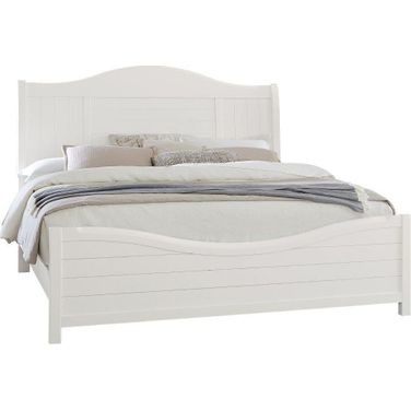 Cool Farmhouse King Sleigh Bed In Soft White