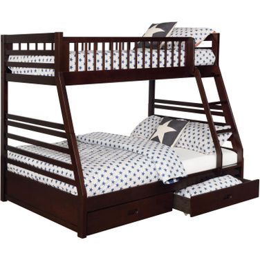 Ashton Twin Over Full 2-drawer Bunk Bed Cappuccino