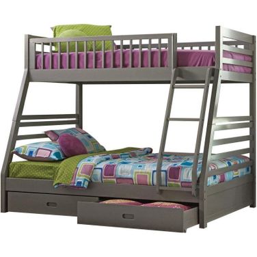 Ashton Twin Over Full Bunk 2-drawer Bed Grey