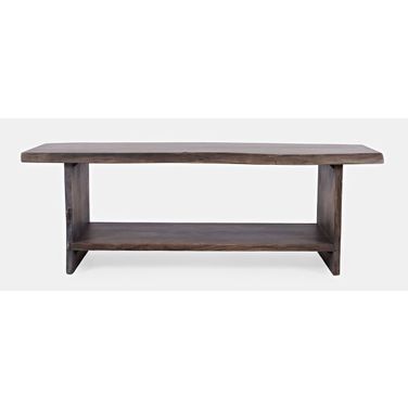 Cooper Live Edge 52 Inch Storage Bench In Slate