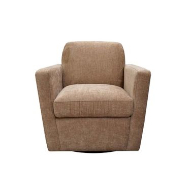 Cooper Swivel Club Chair In Latte Chenille and Black
